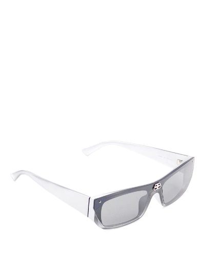 Shop Balenciaga Logo Stud Wayfarer Sunglasses In Transparent