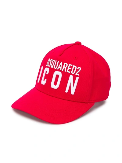 Shop Dsquared2 Logo Print Baseball Hat In Red