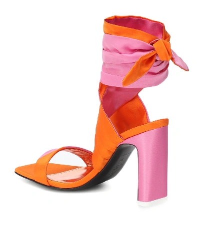 Shop Attico Paris Satin Sandals In Multicoloured