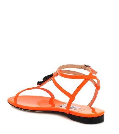 Shop Jimmy Choo Alodie Leather Sandals In Orange
