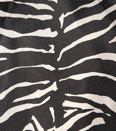 Shop Moncler Zebra-print Silk And Cotton T-shirt In Black