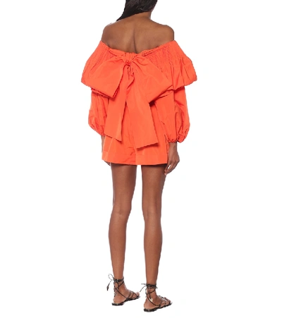 Shop Valentino Cotton-blend Playsuit In Orange