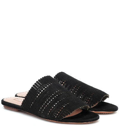 Shop Alaïa Suede Sandals In Black