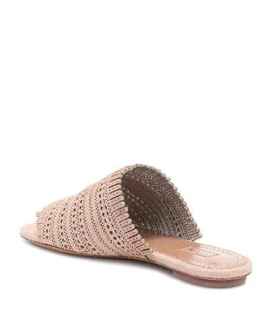 Shop Alaïa Suede Sandals In Beige