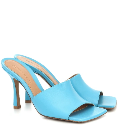 Shop Bottega Veneta Stretch Leather Sandals In Blue