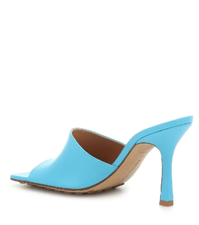 Shop Bottega Veneta Stretch Leather Sandals In Blue