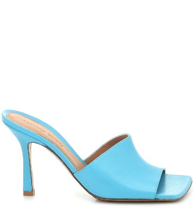 Shop Bottega Veneta Stretch Leather Sandals In Blue