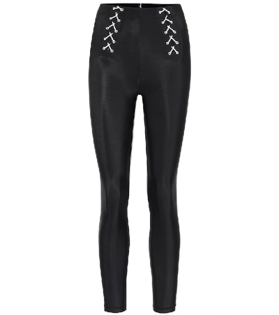 Shop Adam Selman Sport Lace-up High-rise Leggings In Black