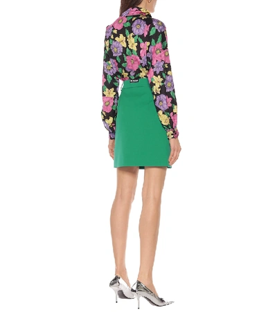 Shop Balenciaga Stretch-wool Pencil Skirt In Green