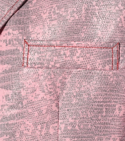 Shop Sies Marjan Molly Lizard-print Cotton Blazer In Pink