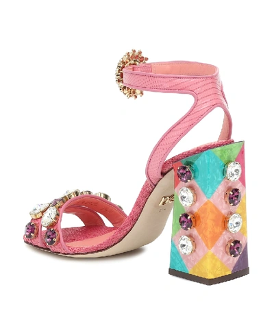 Shop Dolce & Gabbana Keira Embellished Sandals In Multicoloured