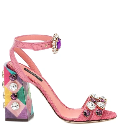Shop Dolce & Gabbana Keira Embellished Sandals In Multicoloured