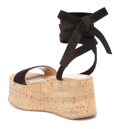 Shop Gianvito Rossi Suede Platform Sandals In Brown