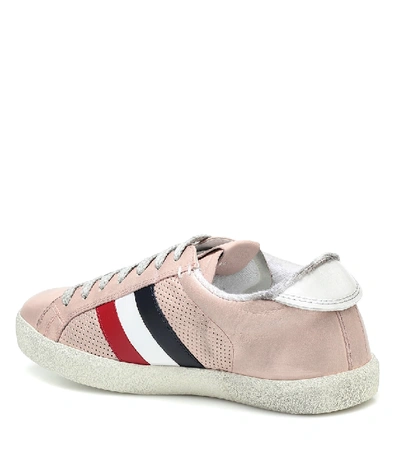 Shop Moncler Alyssa Leather Sneakers In Pink