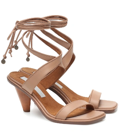 Shop Stella Mccartney Ankle-tie Sandals In Brown