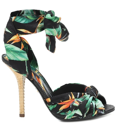 Shop Dolce & Gabbana Keira Silk-twill Sandals In Multicoloured