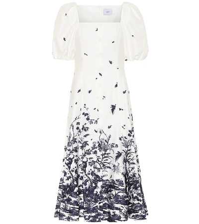 Shop Erdem Mariona Printed Cotton Dress In White