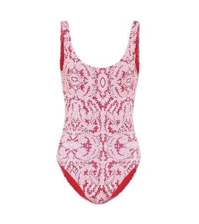 Shop Etro Printed Onepiece Swimsuit In Pink