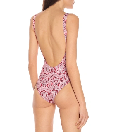 Shop Etro Printed Onepiece Swimsuit In Pink