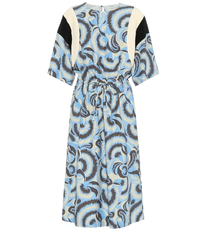 Shop Dries Van Noten Printed Midi Dress In Blue