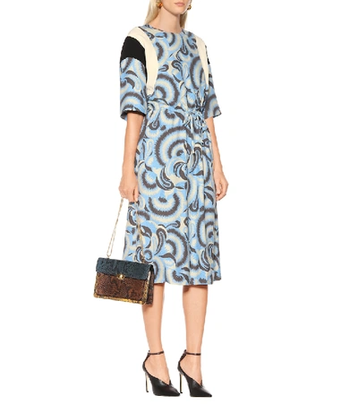 Shop Dries Van Noten Printed Midi Dress In Blue