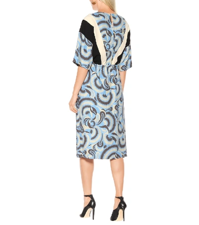 Shop Dries Van Noten Printed Midi Dress In Blue