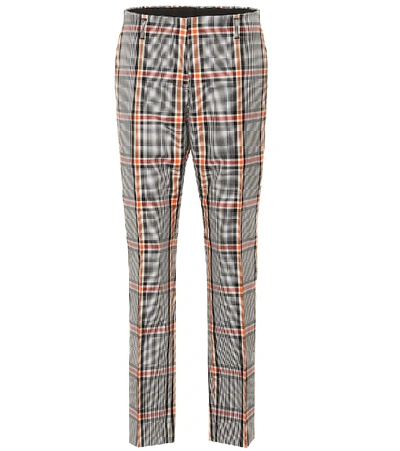 Shop Dries Van Noten Checked High-rise Straight Pants In Multicoloured