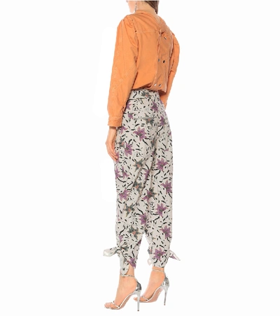 Shop Isabel Marant Gaviao Floral Cotton Pants In White