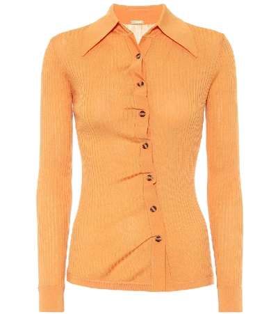 Shop Dodo Bar Or Ribbed-knit Shirt In Orange