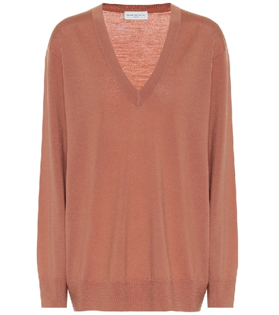 Shop Dries Van Noten Merino Wool V-neck Sweater In Pink