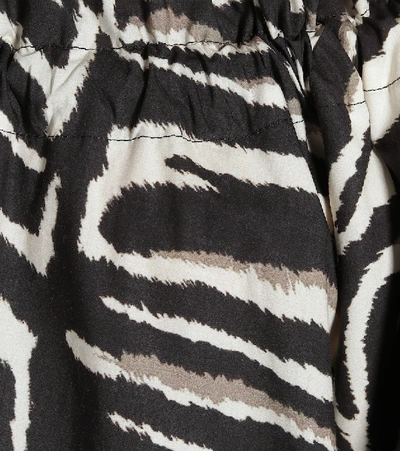 Shop Dries Van Noten Zebra Cotton Midi Dress In Black