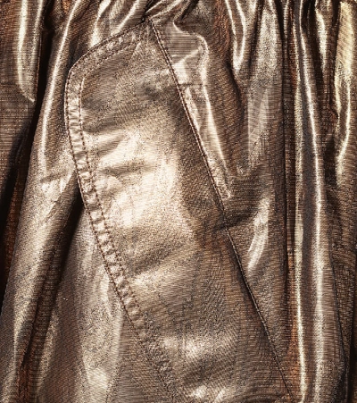 Shop Dries Van Noten Metallic Silk-blend Coat In Gold