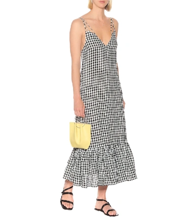 Shop Khaite Stacey Gingham Midi Slip Dress In Multicoloured