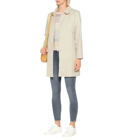 Shop Apc Cotton-blend Twill Coat In Beige