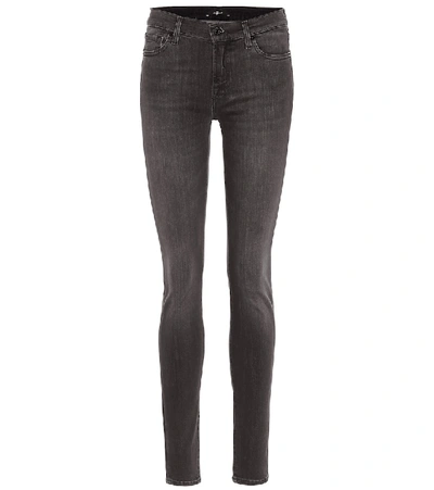 Shop 7 For All Mankind The Skinny Mid-rise Jeans In Grey