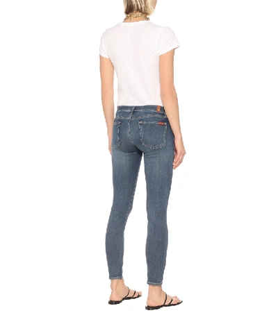 Shop 7 For All Mankind The Skinny Mid-rise Jeans In Blue