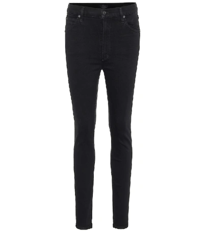 Shop Citizens Of Humanity Chrissy High-rise Skinny Jeans In Black