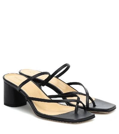 Shop Aeyde Larissa Leather Sandals In Black