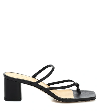Shop Aeyde Larissa Leather Sandals In Black