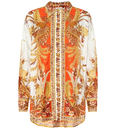 Shop Zimmermann Brightside Printed Silk-twill Shirt In Gold