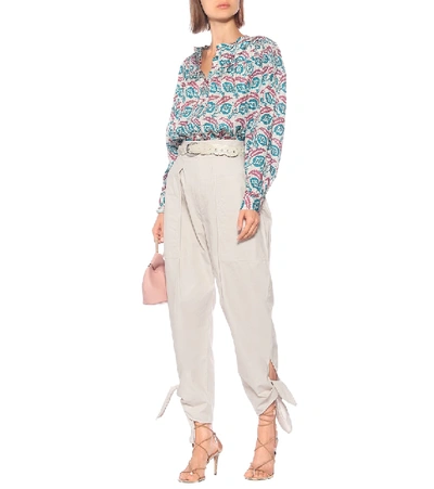 Isabel Marant Gaviao High-rise Cotton Pants In Beige