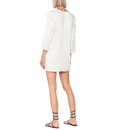 Juliet Dunn Cotton-chambray Minidress In White