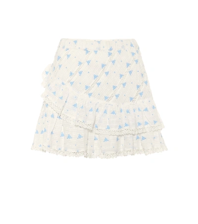 Shop Loveshackfancy Emma Floral Cotton Miniskirt In White