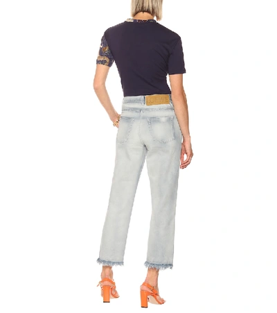 Shop Loewe Paula's Ibiza Low-rise Frayed Jeans In Blue
