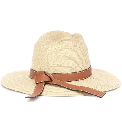 Shop Loewe Paula's Ibiza Panama Raffia Hat In Neutrals