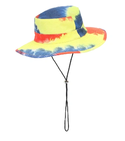 Shop Loewe Paula's Ibiza Tie-dye Canvas Hat In Blue