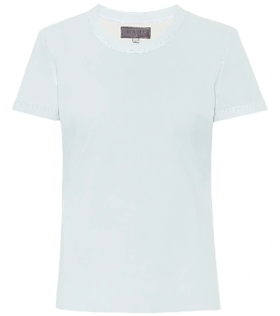 Shop Stouls S.05 Leather T-shirt In Blue