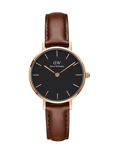 Shop Daniel Wellington Petite St. Mawes Rose Goldtone Stainless Steel Leather-strap Watch