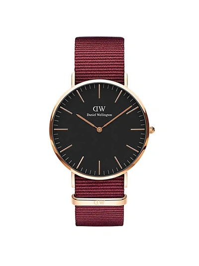 Shop Daniel Wellington Classic Roselyn Rose Goldtone Stainless Steel Textile-strap Watch