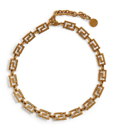 Shop Versace Tribute Greca Chain Choker Necklace